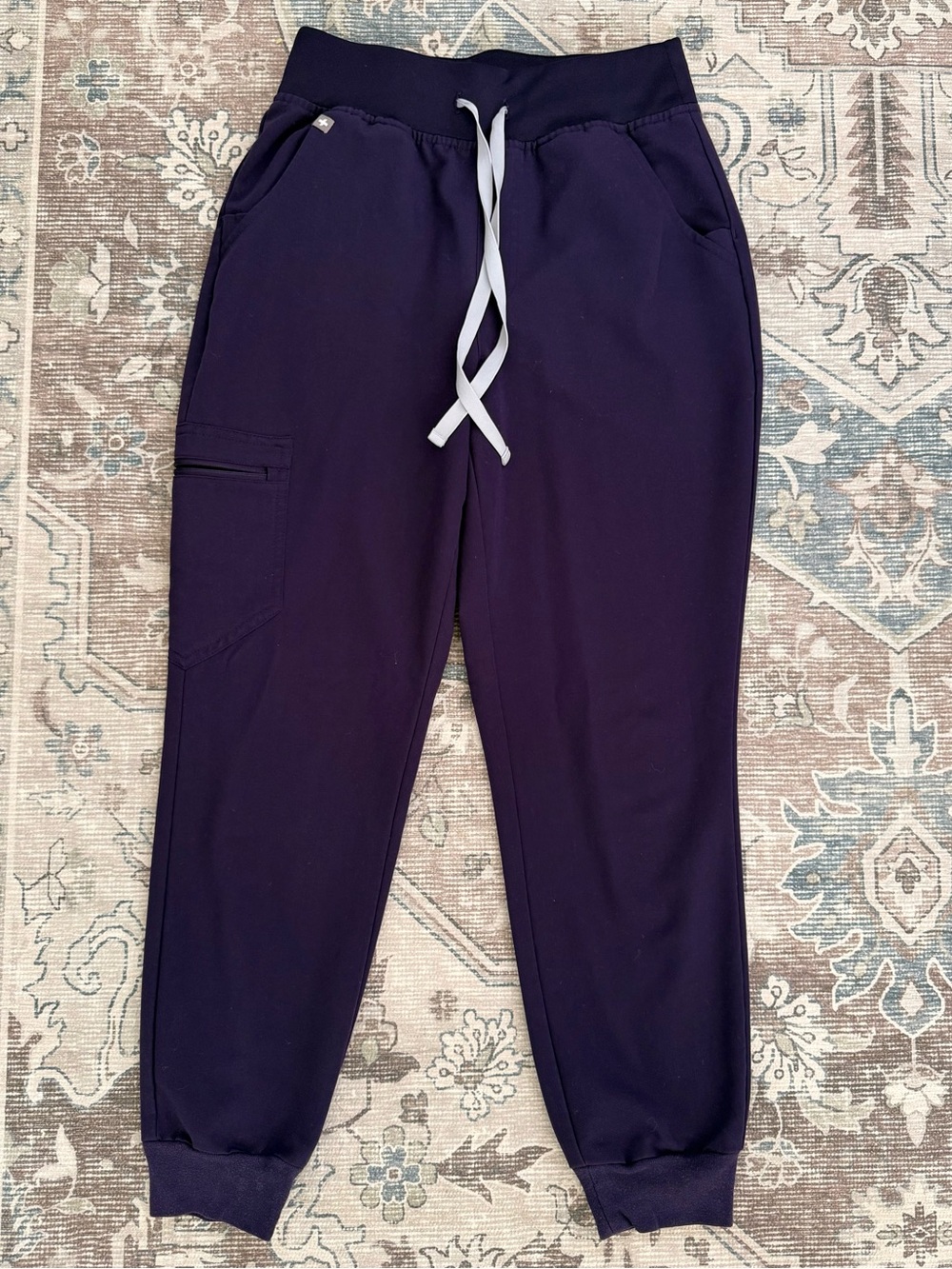 Figs Zamora Purple Jam High Waisted Scrub Joggers Small Petite